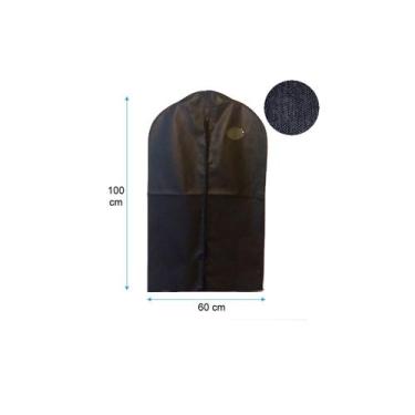 Imagem de Pacote de capas de terno x6, tecido TNT ecológico preto de 60 x 100 cm