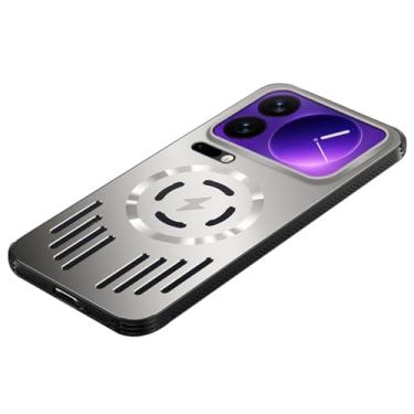 Imagem de FWYANZH Capa magnética para Xiaomi 17 Pro Max/17 Pro/17, capa de proteção de lente completa fina PC resfriamento oco traseiro revestimento de radiação de calor, cinza, 17