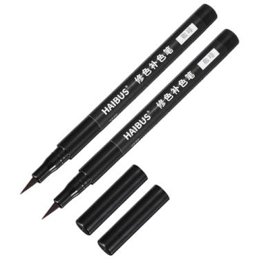 Imagem de PATIKIL Caneta marcador de tecido de 14 cm, 2 peças de marcador de ponta de pincel de tecido de secagem rápida à prova d'água para bricolagem de lona, jeans, linho, roupas, reparo de cores, marrom