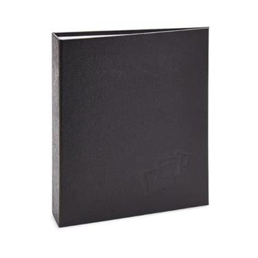 Imagem de Álbum de fotos Ical, encadernação fichário, para 200 fotos 10x15cm - envelope plástico branco - linha Cores - modelo preto texturizado - 164