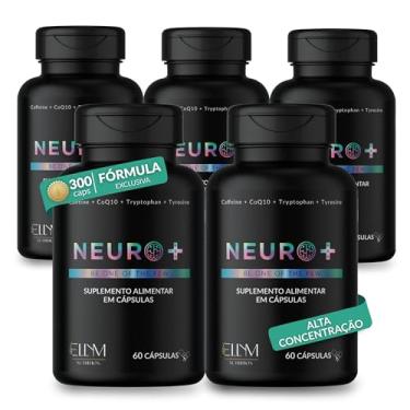 Imagem de Neuro+ 60 Capsulas ELLYM NUTRITION Nootropicos Multivitaminico Foco Cafeina Magnesio Triptofano Taurina B12 Tirosina Colina (300 Capsulas)