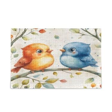 Imagem de WELLDAY Quebra-cabeça de desenho animado pássaros 500 peças grande jogo de arte para adultos adolescentes