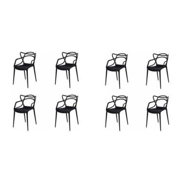 Imagem de Kit com 8 Cadeiras para Sala de Jantar Allegra Solna Preto