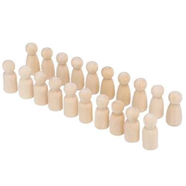 Imagem de Cryfokt Bonecas de Madeira Lisas e Inacabadas, 20 Peças, Brinquedos Artesanais Diy para Crianças, Formato de Anjo para Crianças Pequenas, Corpos de Boneca de Madeira, Ornamentos de Graffiti (Bebê misto masculino e feminino de 43MM)