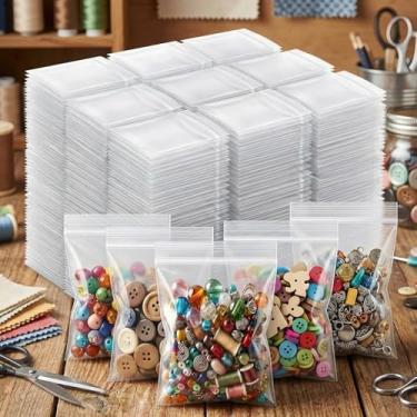 Imagem de 500 unidades de sacos de armazenamento, sacos de plástico com zíper resseláveis - duráveis, pequenos sacos de joias de plástico que fecham facilmente e com segurança, adequados para embalagem e