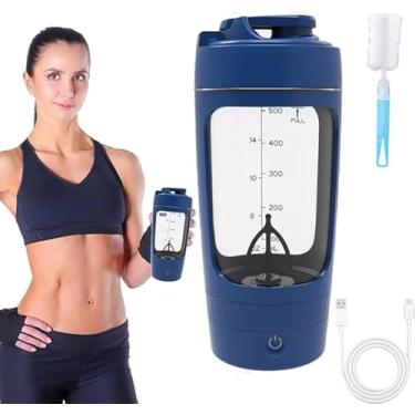 Imagem de CADWON Coqueteleira elétrica, misturador de proteína recarregável de 680 g para shakes esportivos de academia e substitutos de refeição (azul, 1 peça)