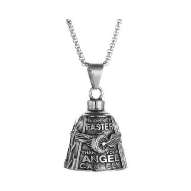 Imagem de Colar Masculino Vintage Com Pingente De Sino De Motocicleta, Cruz Cris