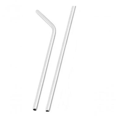 Imagem de Canudo Reutilizável Em Aço Inox 2pcs Bebida Suco água Drink