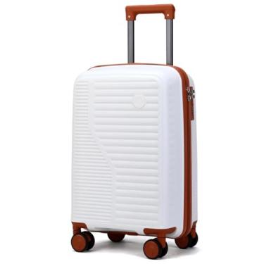 Imagem de Mala de Bordo 10KG Polipropileno Inquebrável Monaco PRO (Branca C/Marrom)