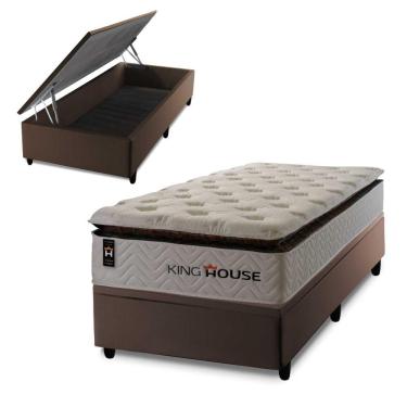 Imagem de Cama Box Baú New York 96x203 com Molas Ensacadas King House