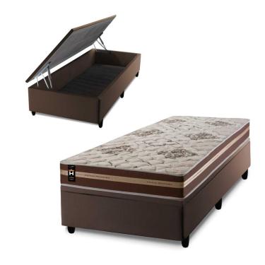 Imagem de Conjunto Box Baú Chicago 96x203 Marrom Espuma D33 King House