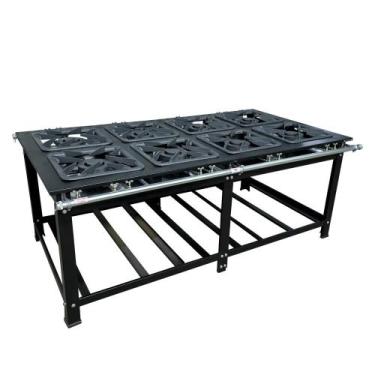 Imagem de Fogão Industrial de Centro 8 Bocas Duplas Cefaz Linha Gold Baixa Press