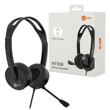 Imagem de Headset Lecoo Ht106, Driver 40mm, USB, Omnidirecional, Preto