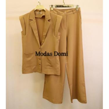 Imagem de Modas Domi Conjunto Feminino Luis Twill Estilo Terno Elegante Sofistic