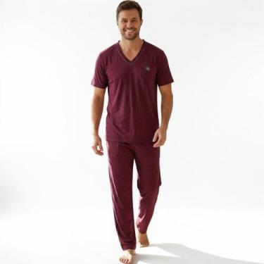 Imagem de Pijama Masculino Meia Manga e Calça Meia Estação Pijama de Homem Malha