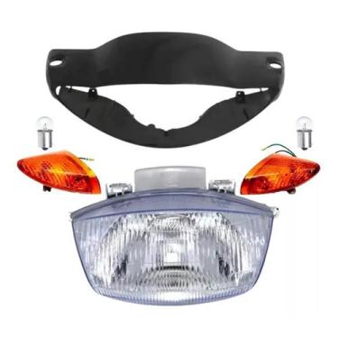 Imagem de Carenagem Farol Bloco Optico Pisca Dianteiro Biz 100 Preto - DNSA
