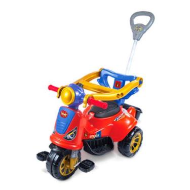 Imagem de Triciclo Infantil Multifuncional 2 em 1 com Haste Removível Pedal Apoi