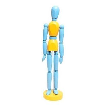 Imagem de Boneco Articulado Color 30cm Azul E Amarelo - SINOART