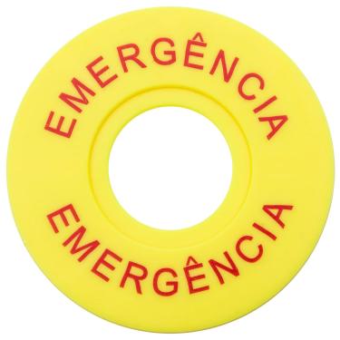 Imagem de Plaqueta com gravação Emergência/Emergency vermelho 22,5MM Cod.700/OPC3 - Eaton