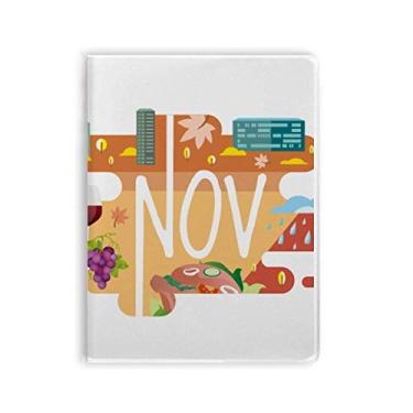Imagem de Caderno de ilustração da temporada do mês de novembro, capa de chiclete, diário de capa macia