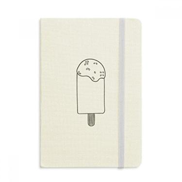 Imagem de Caderno de sorvete de gergelim com desenho preto, capa dura oficial, diário clássico