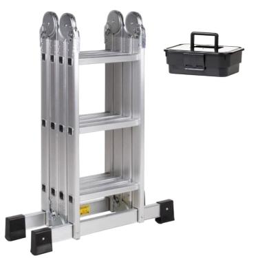 Imagem de Escada Articulada 4x3 de Alumínio 12 Degraus + HandyBox