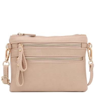 Imagem de FashionPuzzle Bolsa tiracolo pequena com vários bolsos com zíper, Nude., One Size