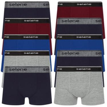Imagem de Kit 10 Cuecas Boxer Infantil Criança Box Algodão Selene, Sortida, M