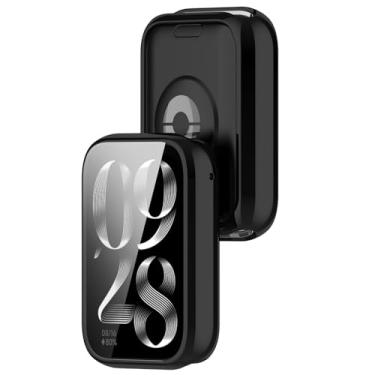 Imagem de Disscool Capa de cobertura total compatível com Xiaomi Smart Band 9 Pro, capa protetora de TPU macio antiqueda, acessórios para relógio inteligente (preto)