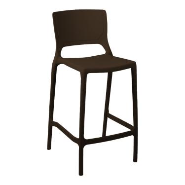 Imagem de Banqueta Alta Cozinha Marrom Café Empilhável Urano em Polipropileno Acrilys