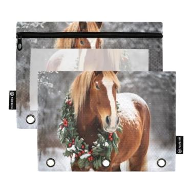 Imagem de Wassud Cavalo com grinalda pacote com 2 pastas para fichário com 3 furos, pasta organizadora de arquivos para casa, escritório