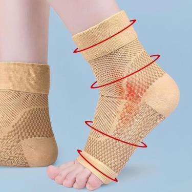 Imagem de Par de Meias Ortopédicas de alta Compressão Tornozelo para alivio de D