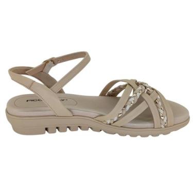 Imagem de Sandália Wide Fit Piccadilly 523007 - Feminino, Bege, 37
