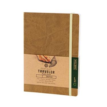 Imagem de Pentalic Caderno de desenho de bolso 15,24 x 20,32 cm, 160 páginas, ouro metálico