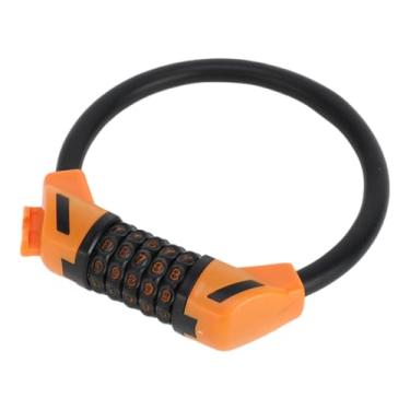 Imagem de Hihaha Cadeado de bicicleta/cadeado de bicicleta trava espiral para mountain bike road bike / 5 dígitos reinicializável cabo de bicicleta aço 40 cm / 1 peça preto laranja
