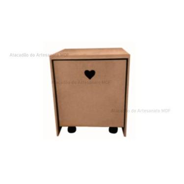 Imagem de Organizador Bancada 01 Caixa Decorativa com Coração Mdf Madeira - ATAC