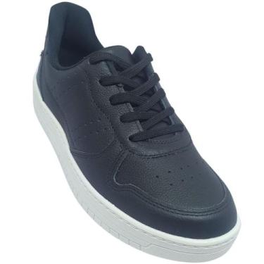 Imagem de Tênis Dakota Feminino Em Couro Vincent Casual, Preto, Branco, Feminino