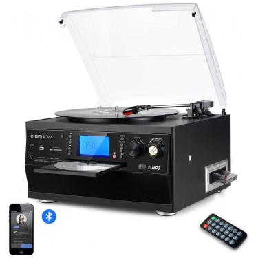 Imagem de Vitrola Toca Discos com Alto falantes Estéreo, Conversor de Vinil LP para MP3, 110v, DIGITNOW 6543846581, Preto