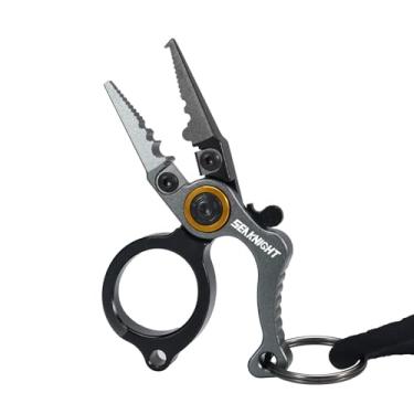 Imagem de Seaknight Mini alicate de pesca SK007 79 mm portátil 28 g ultraleve multifuncional ferramenta de pesca cortador de linha removedor de anzol liga de alumínio acessórios de pesca (preto)