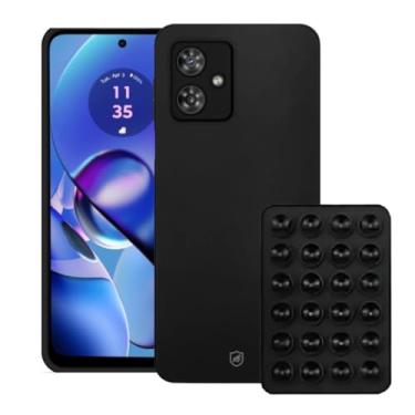 Imagem de Gshield Capa Case Capinha Silicon Veloz + Ventosa (Preta, Moto G64 5G)