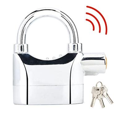 Imagem de Cadeado de liga de alumínio à prova d'água Klanata 110dB, trava de alarme antifurto de segurança universal com 3 chaves, para motocicletas, portas, janelas
