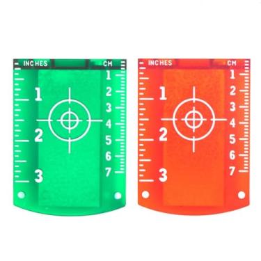 Imagem de 2 PEÇAS Alvo Magnético Refletor para Nível de Nívelamento Montado em Parede Filme Refletivo Alta Visibilidade Plástico Engenharia ABS Escala Leitura Rápida com Unidades Polegada e Centímetro Amplia Ap