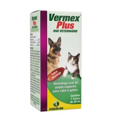 Imagem de Vermex Plus 20ml - Vermífugo Oral Cães E Gatos - Liquido - indubras
