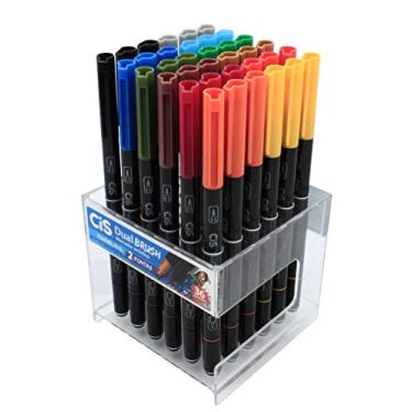 Imagem de Marcador Artístico Aquarelável Dual Brush, CIS, Multicor, Display com 36 unidades sortidas