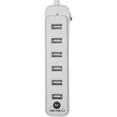 Imagem de Hub USB 2.0 com 7 Portas Branco - BRIGHT