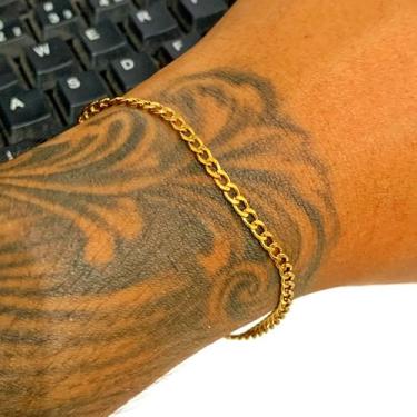 Imagem de Pulseira Masculina 3mm Grumet Bracelete Banhada Ouro 18k - Azmar SemiJ