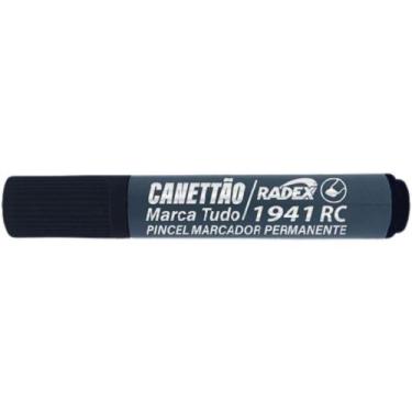 Imagem de Pincel Marcador Permanente Ponta Chanfrada Recarregável Preto - CX. co
