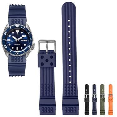 Imagem de Pulseira de borracha para relógios Seiko Prospex SKX Divers, pulseira de relógio de substituição de 22 mm e 20 mm com fivela para relógio Seiko Prospex Diver's Watch - Várias cores (22 mm, azul)