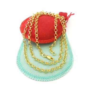 Imagem de Corrente Masculina 60cm 4mm Largura Folheado Ouro 18k CR539 - WNBIJOUT