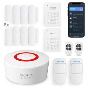 Imagem de Sistema de Alarme Doméstico Sem Fio GRSICO (15 Peças) - WiFi e Alexa